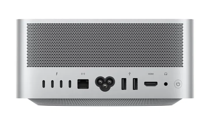The four USB-C ports on the rear of all Mac Studios now support Thunderbolt 5. Photo: Apple