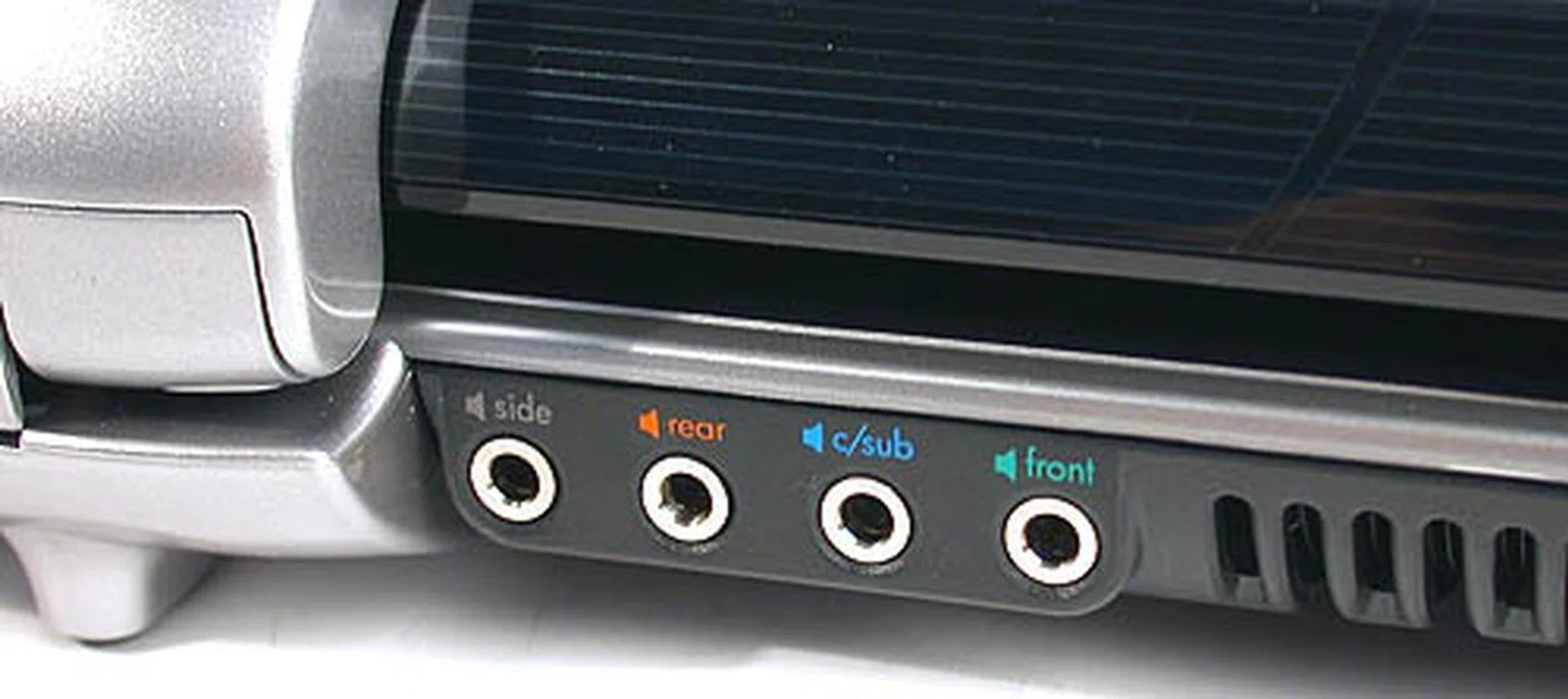 The various audio outputs on our review sample. Surprisingly, there is no digital SPDIF output.