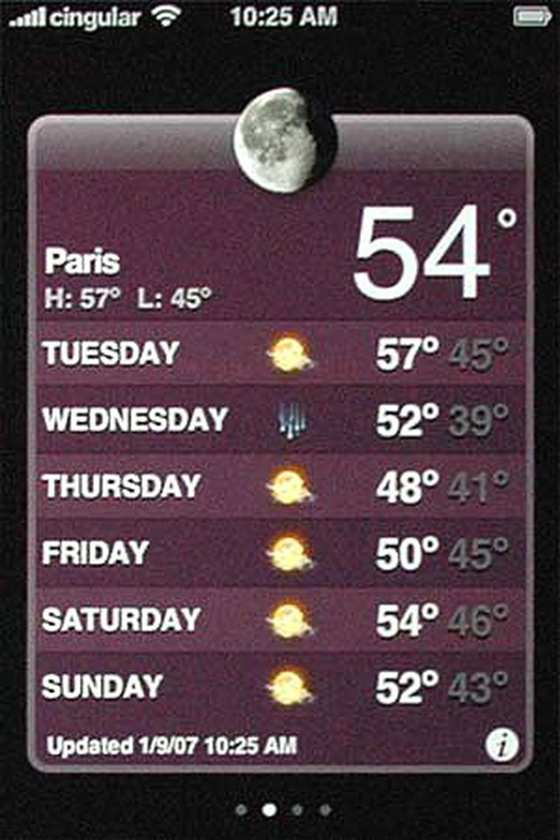 A weather widget.