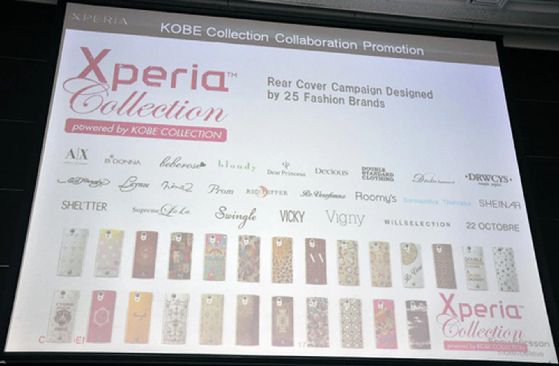 Part of a collaboration with Kobe Collection, Sony Ericsson introduced a rear cover campaign for the Xperia ray. This is part of a female-oriented marketing campaign that includes commercials and print ads targeted towards the fairer sex.