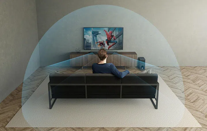 With the use of Sony technologies, you get the full Atmos effect even with just a sound bar.