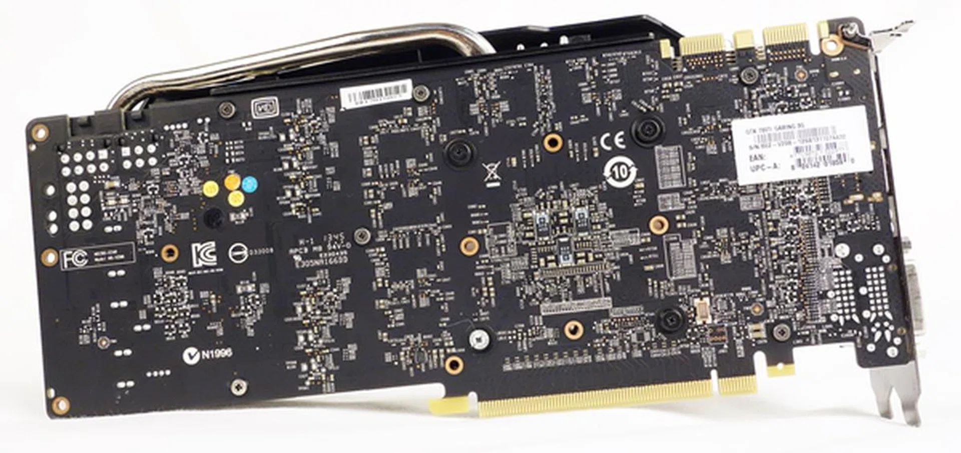 The rear of the card is bare as there isn't any metal back plate.