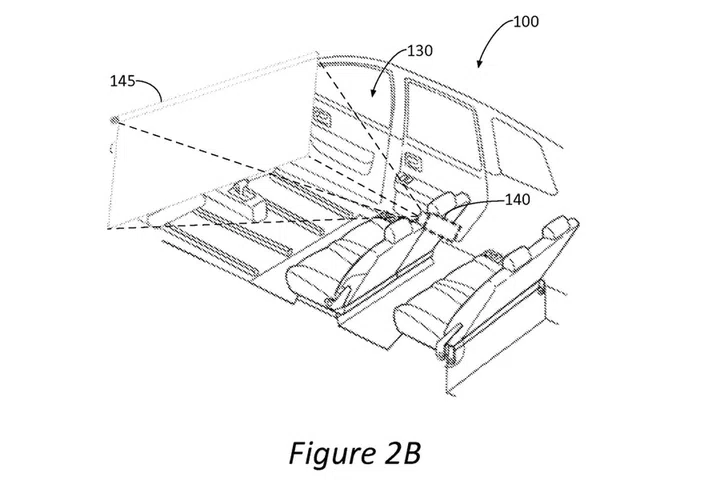 If driverless car is moving autonomously, the screen will lower, allowing the in-car entertainment system to project media for the passenger's to enjoy.