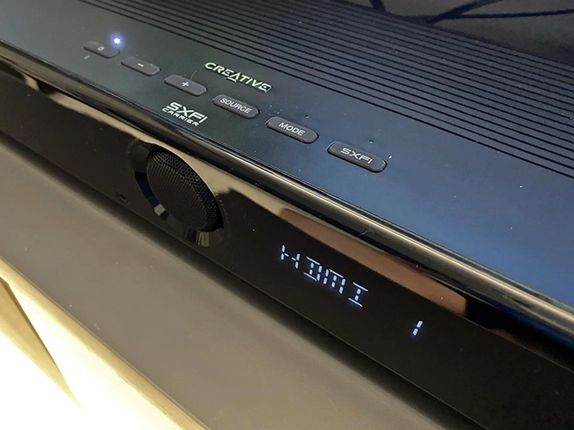 The display capability on the soundbar is quite limited and only shows basic information. There's no on-screen GUI either if you're expecting one.