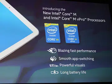 Intel introduced the new Core M processor that is their 5th generation Core product based on their latest 14nm process technology.