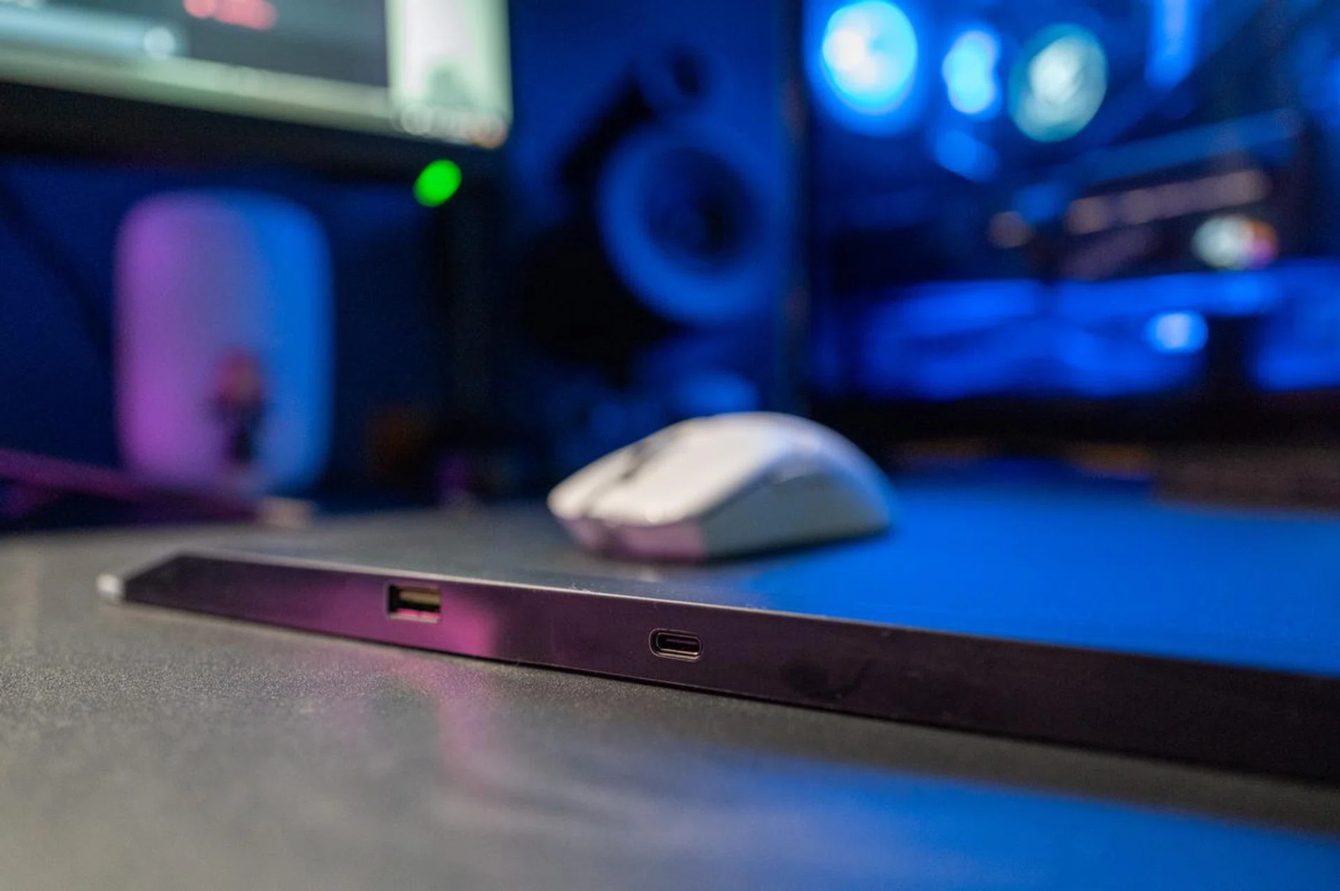 The USB-A port at the back is useful for your wireless mouse dongle.