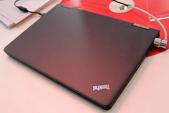 The matte, rubbery black cover and the ThinkPad logo remind you that despite its dexterity, it's still a ThinkPad.
