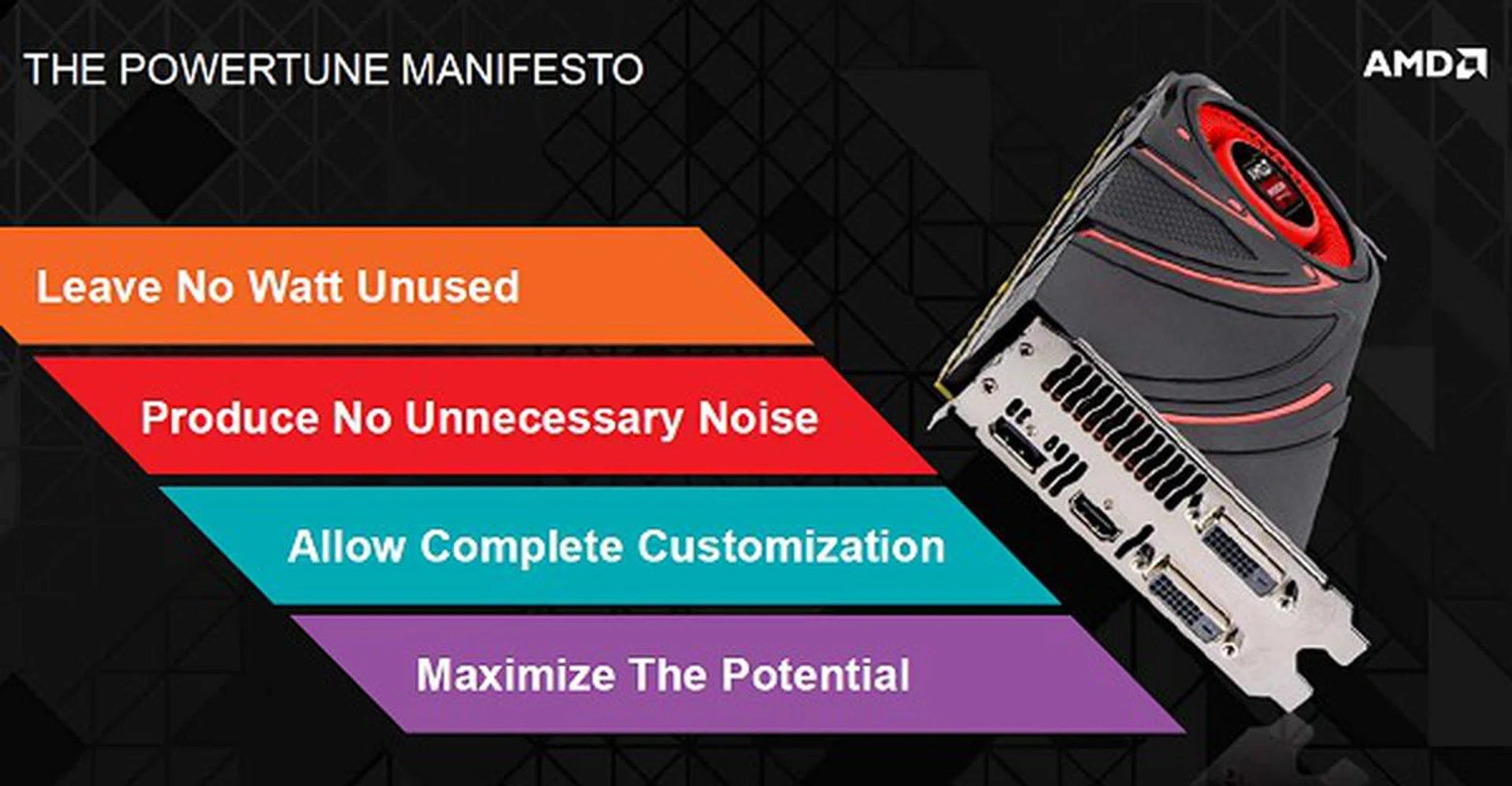 The design goals of the new AMD PowerTune on AMD Radeon R9 and R7 graphics cards.