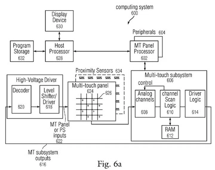 The patent also details an implementation for a larger computing system like a laptop.