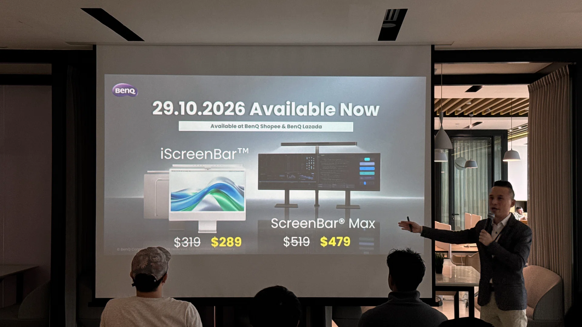 BenQ monitor lights iScreenBar for iMac and ScreenBar Max for dual-monitor