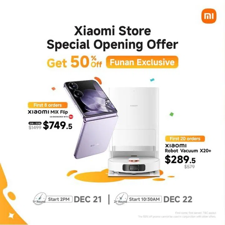 Xiaomi will celebrate its first official store opening in Singapore with exclusive deals of up to 50% this weekend. Photo: Xiaomi