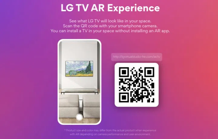 Scan the QR code to be taken to LG's VR experience. 
