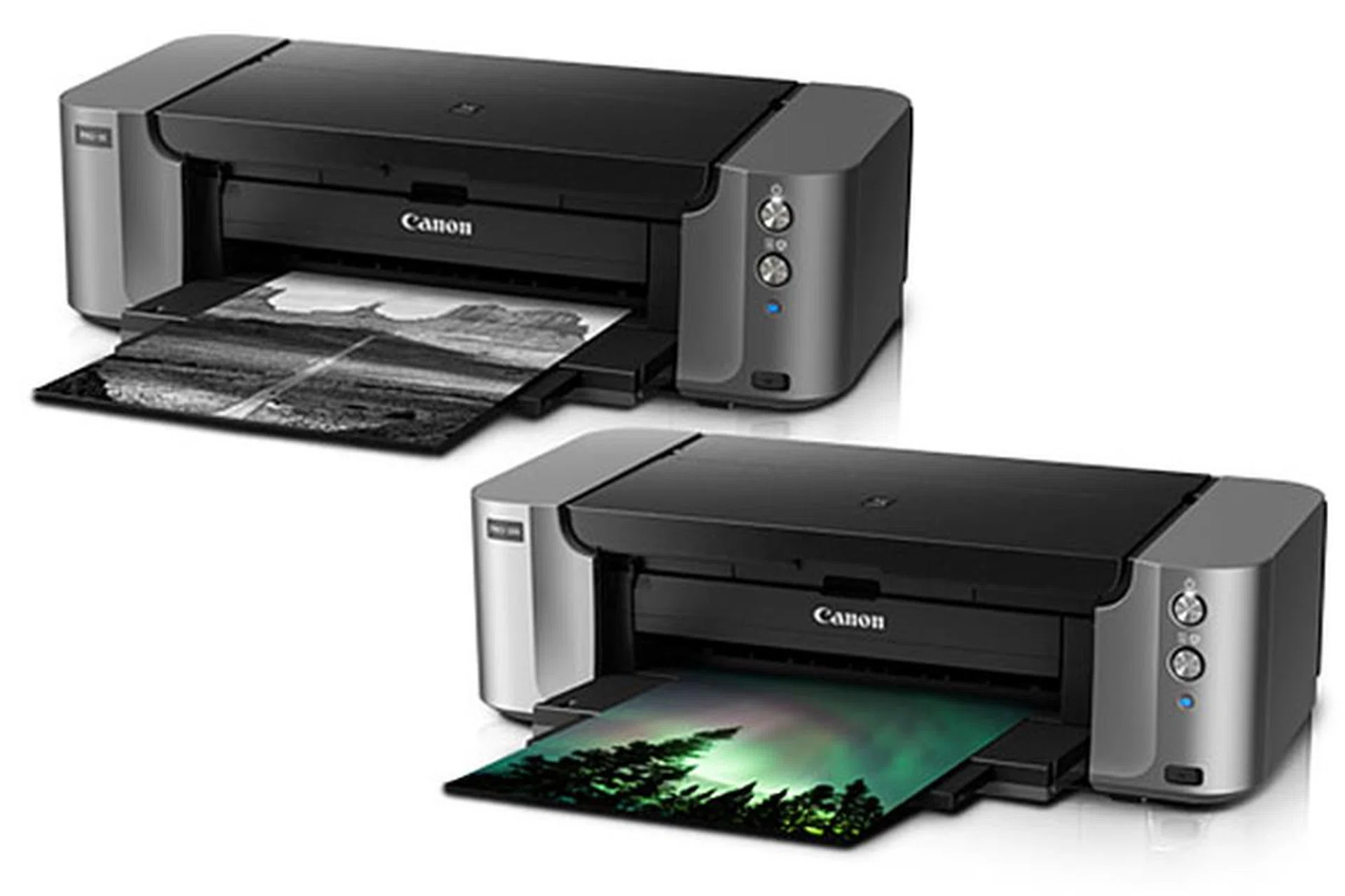 From top: The Canon Pixma Pro-10 and Pro-100 A3+ photo printers.