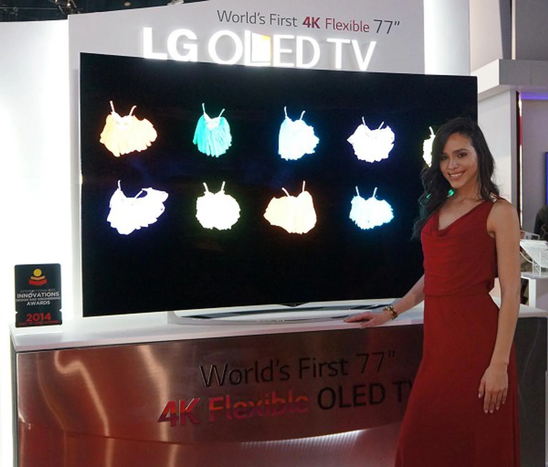 LG's 77-inch Flexible UHD OLED TV.