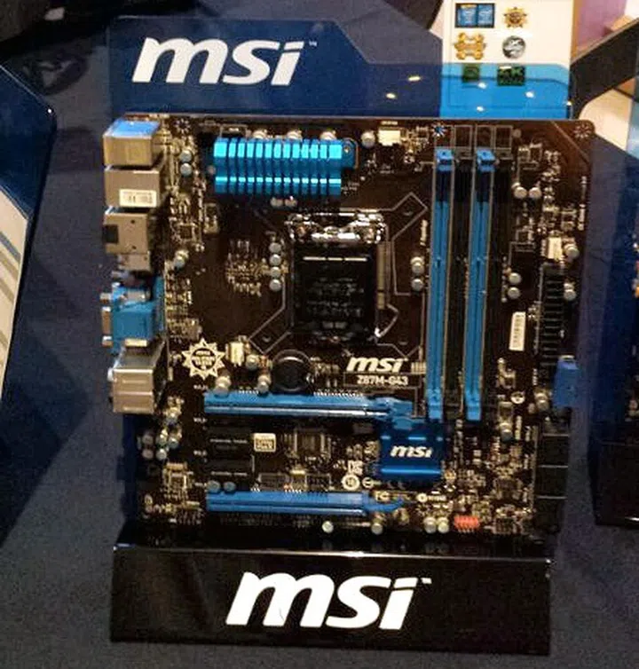 Here's a mATX option, the MSI Z87-GD43 from the Classic range.
