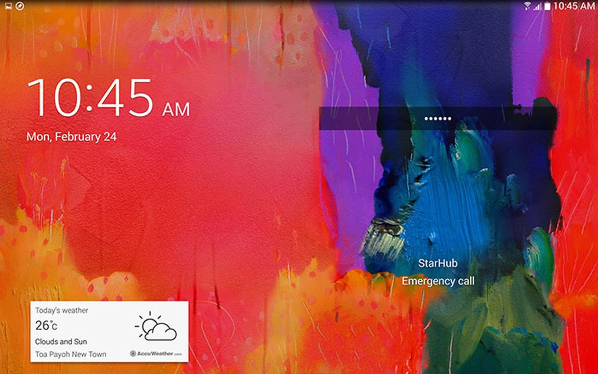 Here's an example of the weather lock screen card.