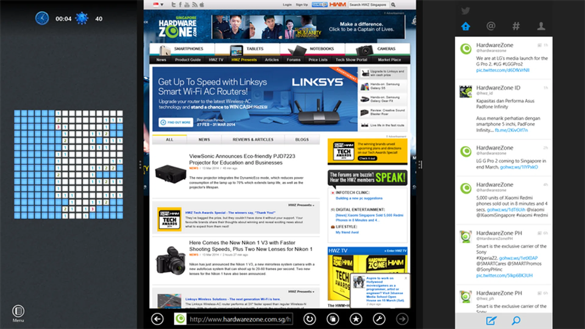 The improved multi-window options are great for multitasking, letting you monitor twitter while you're surfing the web and playing a game of minesweeper, all at the same time.