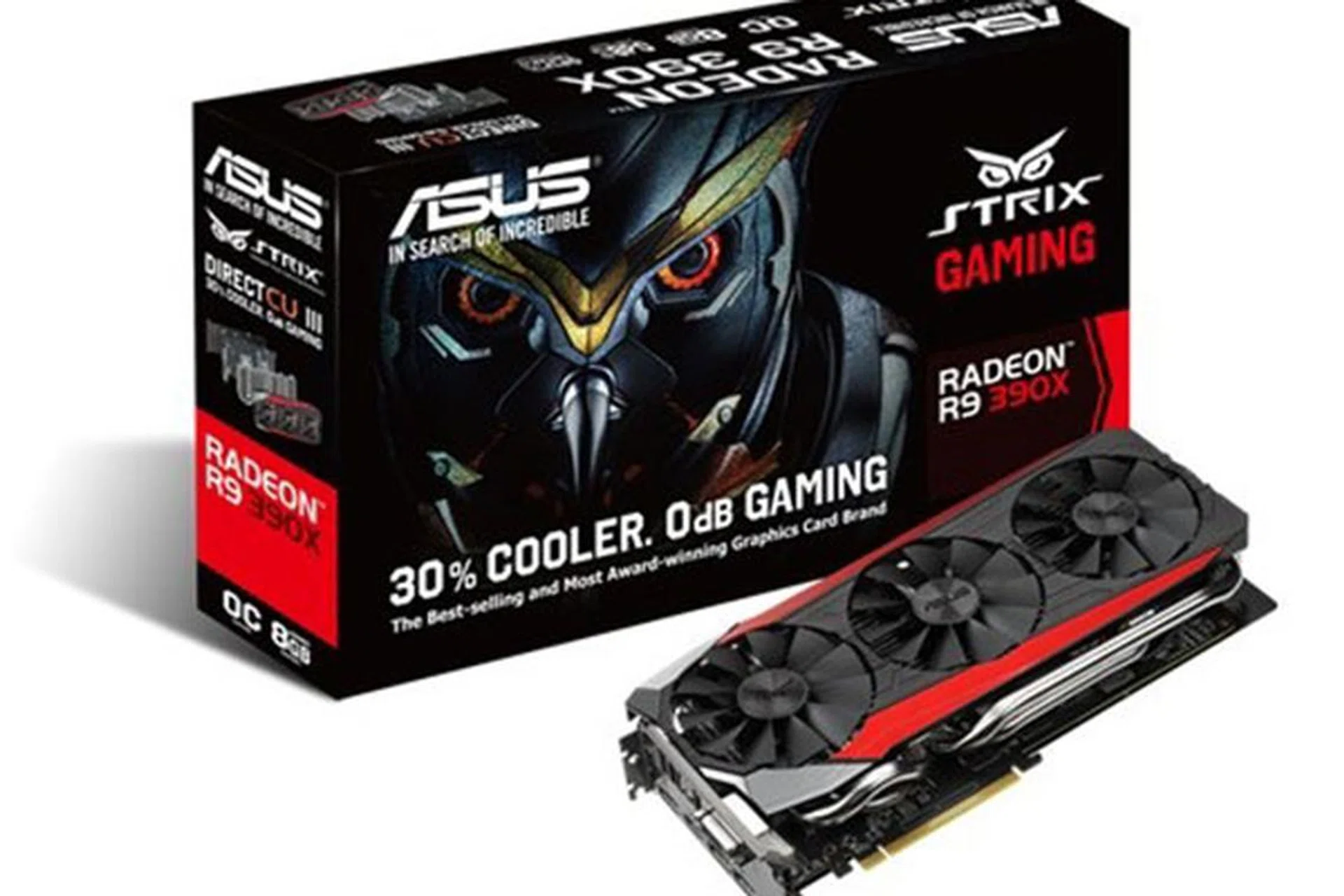 ASUS Strix R9 390X. The ASUS Strix R9 390 features the same cooler and design. (Image Source: ASUS)