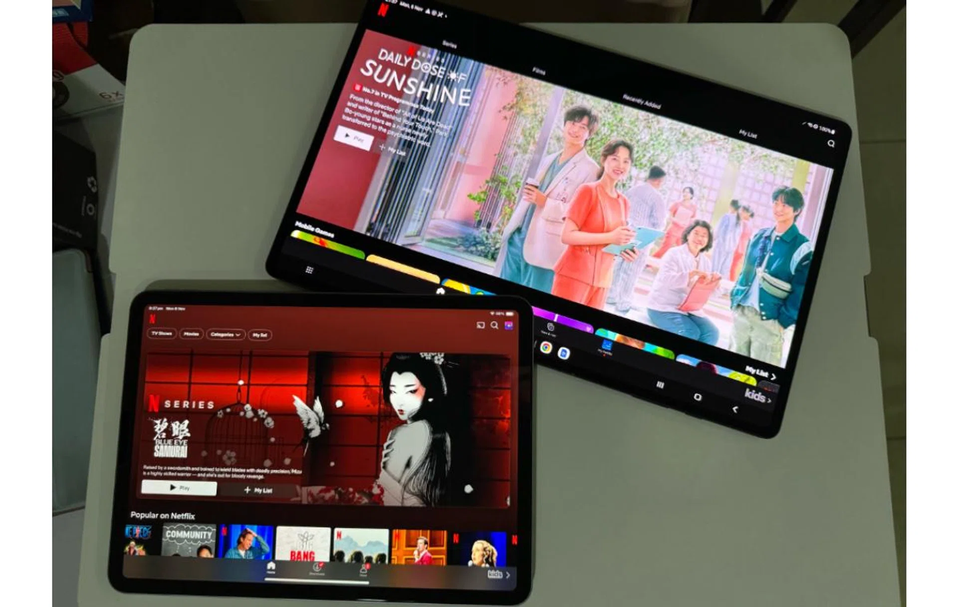 The Galaxy Tab S9 Ultra was much bigger than my borrowed iPad Pro. 