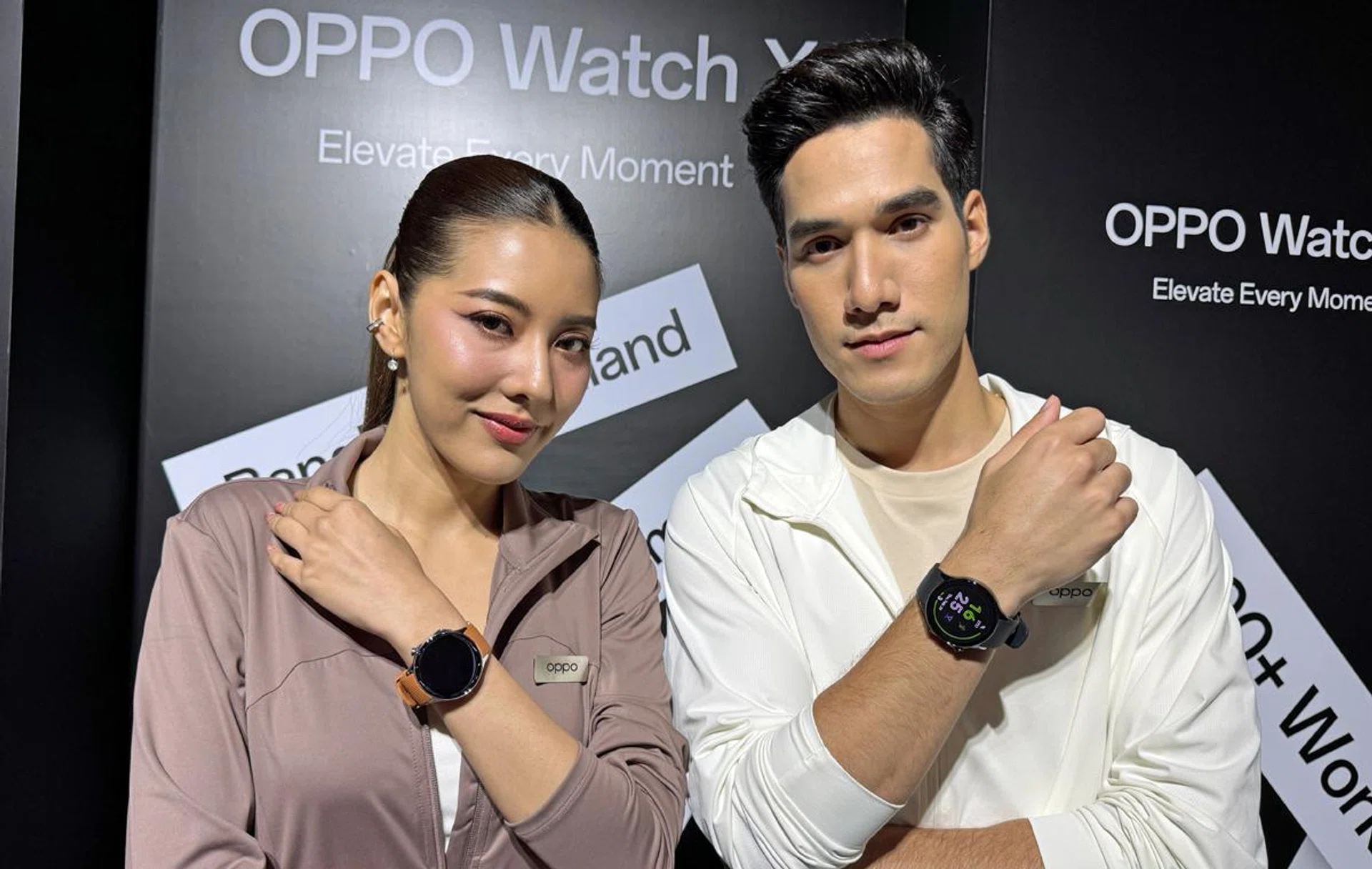 OPPO Watch X, on models' wrists.