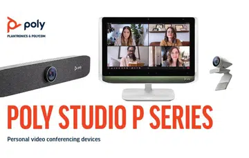 The new P Series helps you look and your best when video conferencing. Image courtesy of Poly. 