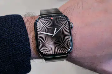 The new Apple Watch Series 10 in polished titanium. Photo: HWZ