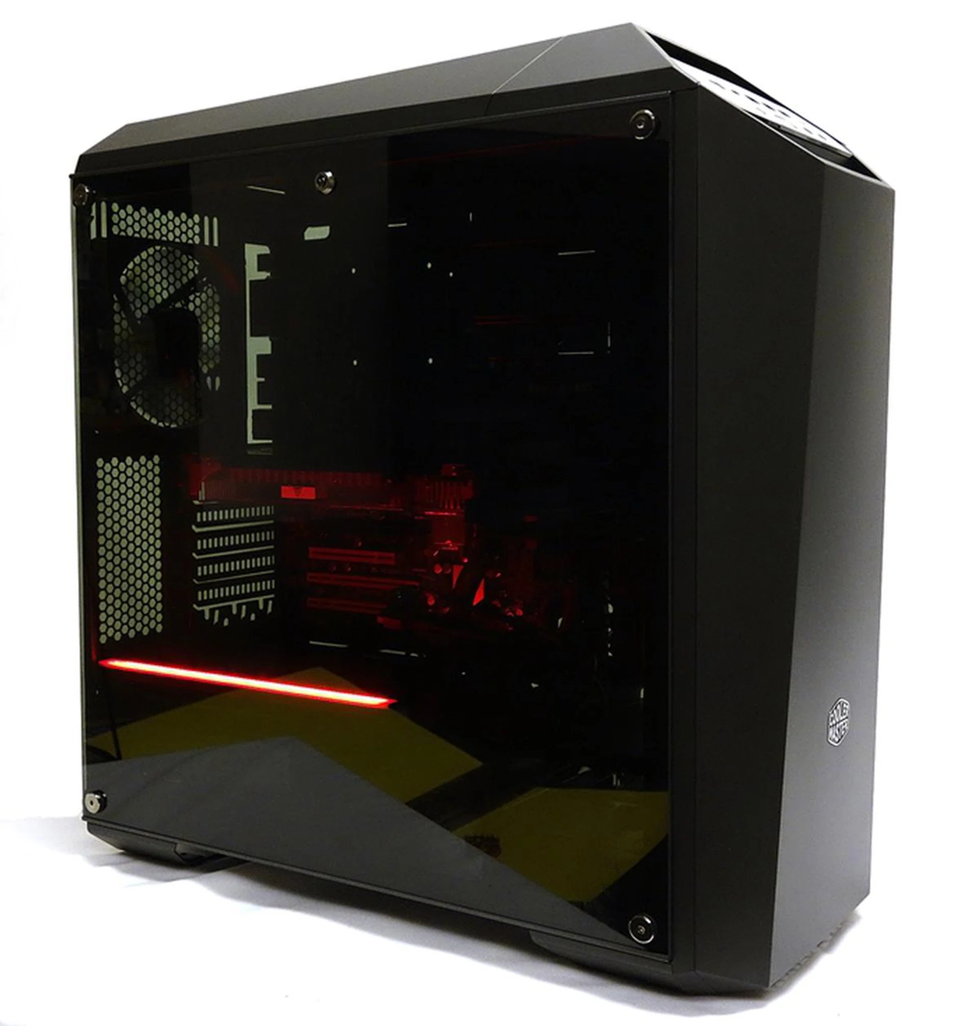 The Cooler Master MasterCase Maker 5 is a chassis that is befitting for your high-end components. Only with the tempered glass panel in place, and the LED powered up, did we see the chassis in its full, winning glory.
