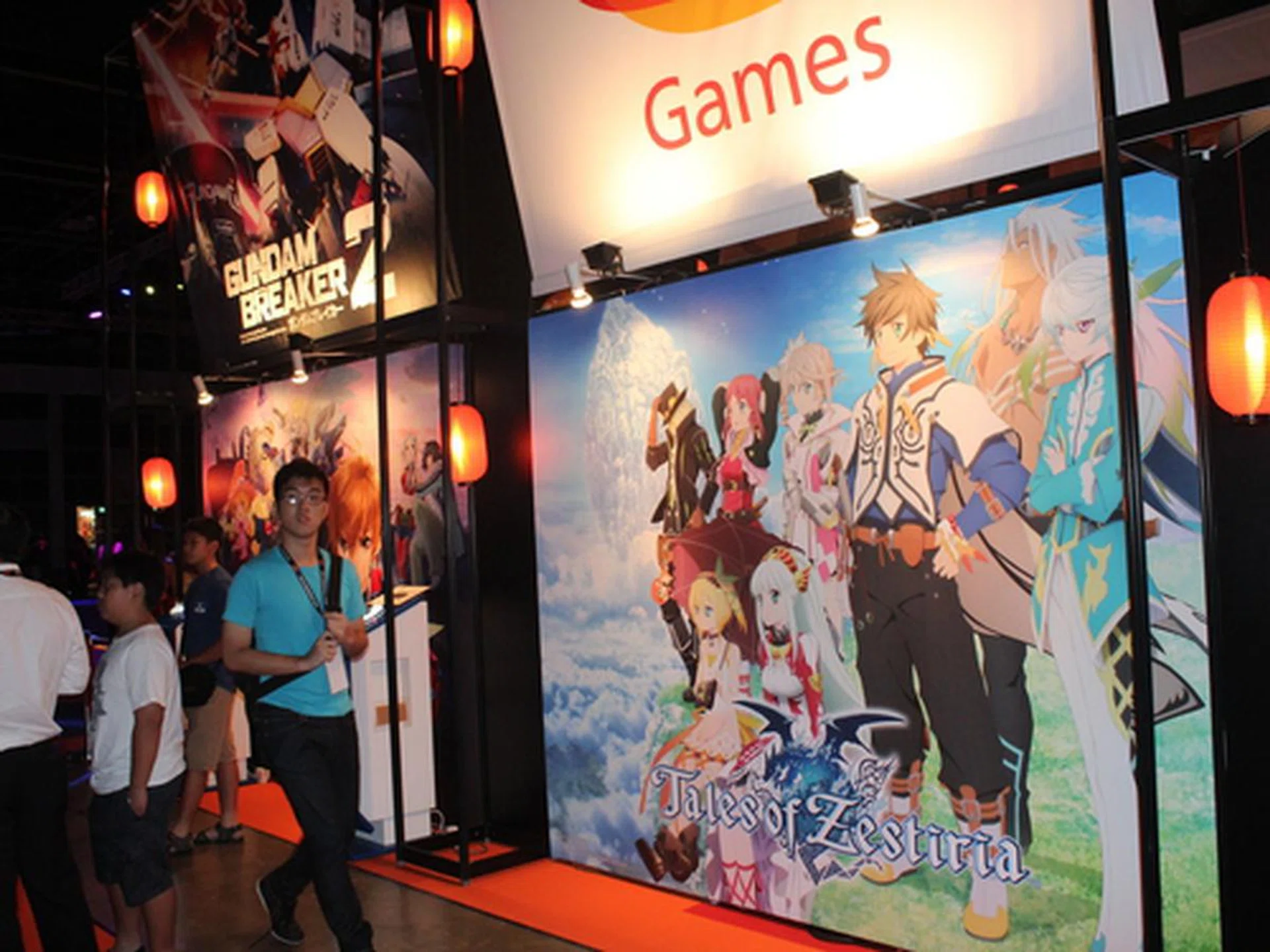 Two of the Tales games proudly displayed. Tales of Hearts R was playable on the PS Vita and was showcased on the right side of Bandai Namco's space.