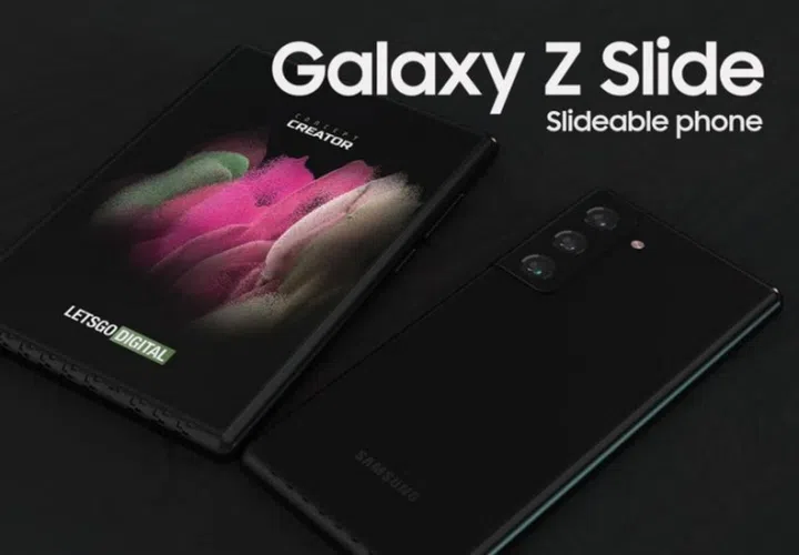 A mockup render of the Samsung Galaxy Z Slide phone. <br>Image source: LetsGoDigital