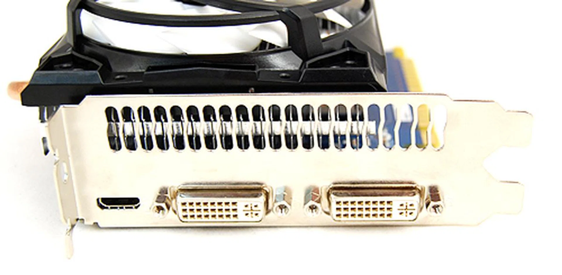 The ECS card gets the usual twin DVI ports and single HDMI port for video output.