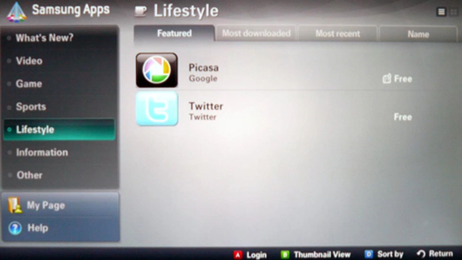 It may seem a little unreal to be twittering on a HDTV, but this is the reality of things now. You can download the free Twitter widget (approximately 2MB) unto the C7000 via Samsung's Apps Store.