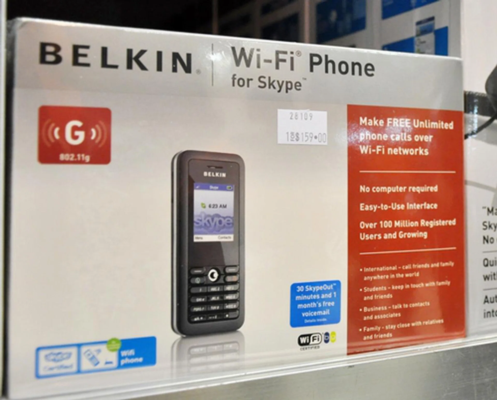 Loves Skyping? Belkin has a Wi-Fi Phone for Skype that enables users to enjoy free, unlimited phones without the need for a computer. Priced at $159.