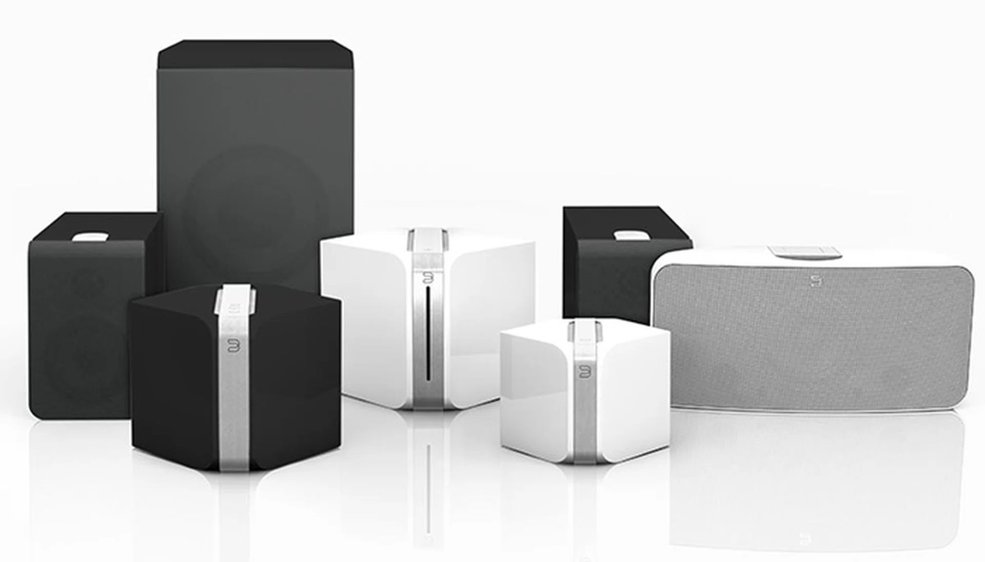 From L to R: Bluesound Duo, Power node, Vault, Node and Pulse
