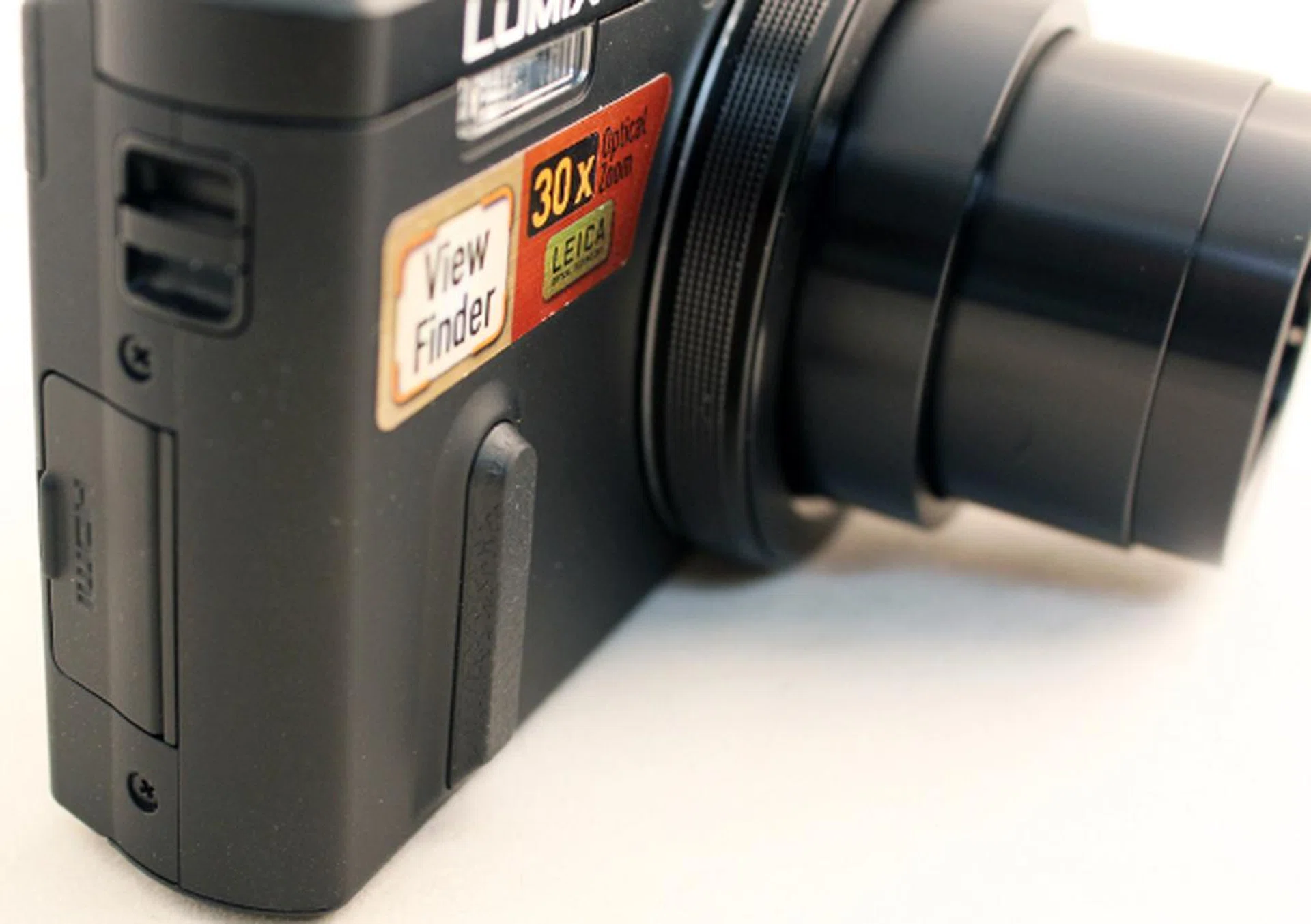 There's a thin strip of rubber that helps you to maintain your grip on the camera.