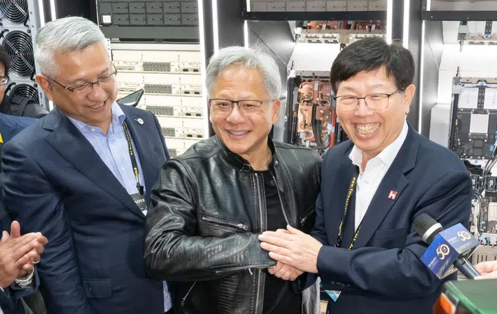 NVIDIA founder and CEO Jensen Huang and Foxconn Chairman and CEO Young Liu. Image source: Hon Hai Technology Group. 