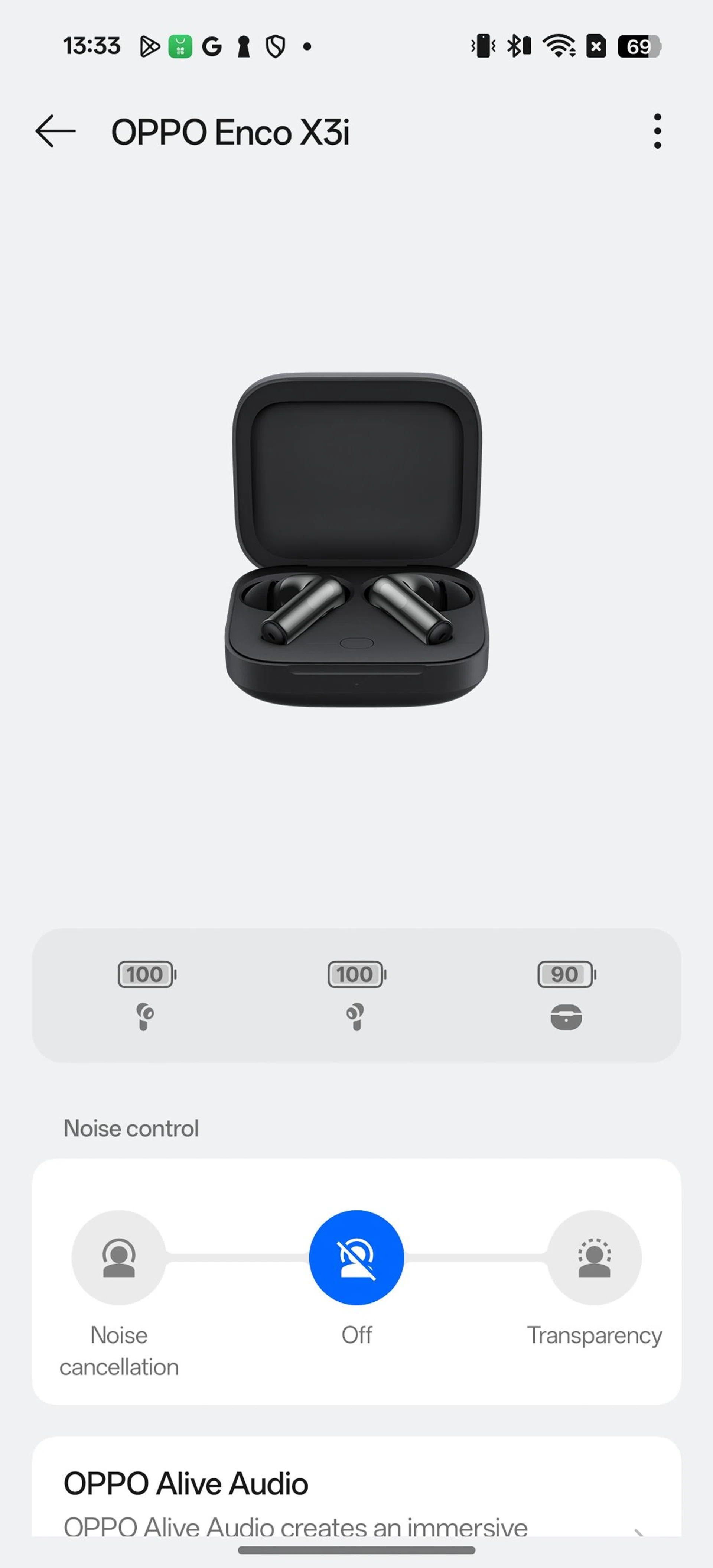 Earbuds settings. Photo: HWZ.