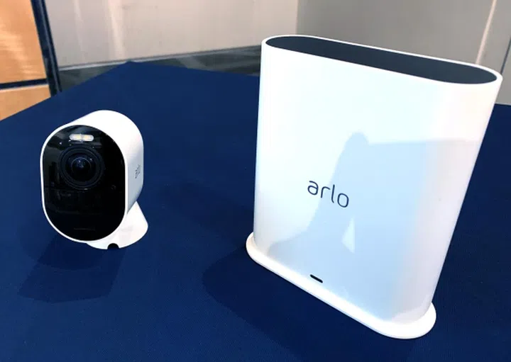 This is the Arlo Ultra camera and the Arlo SmartHub.