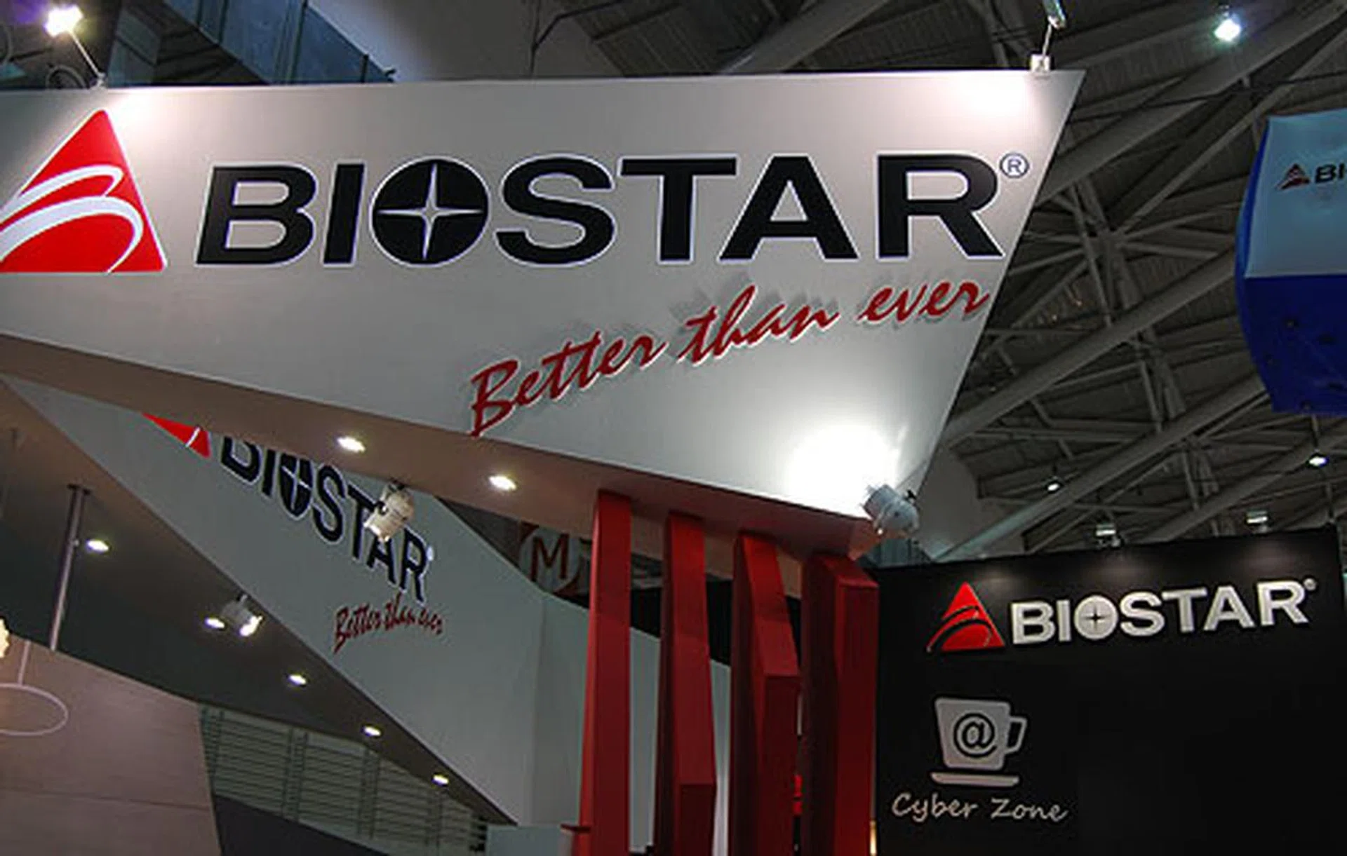 We dropped by Biostar's booth to check out its motherboards and graphics cards.