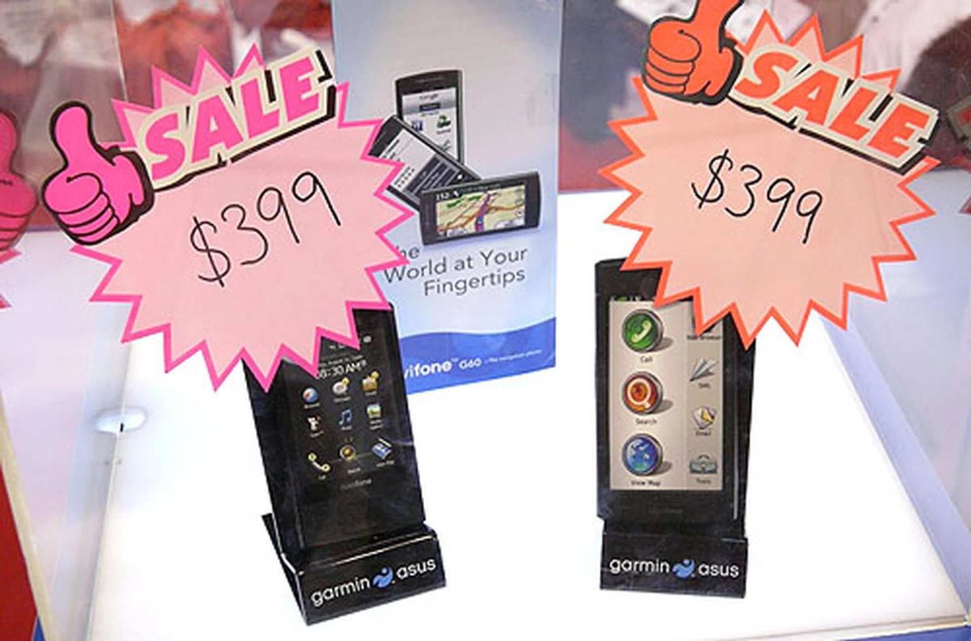 If you don't mind having an older phone at a more attractive price, Garmin-Asus' M20 and G60 are on sale at $399 each. Both support turn by turn navigation while the M20 can even be updated to Windows Mobile 6.5 Professional. 