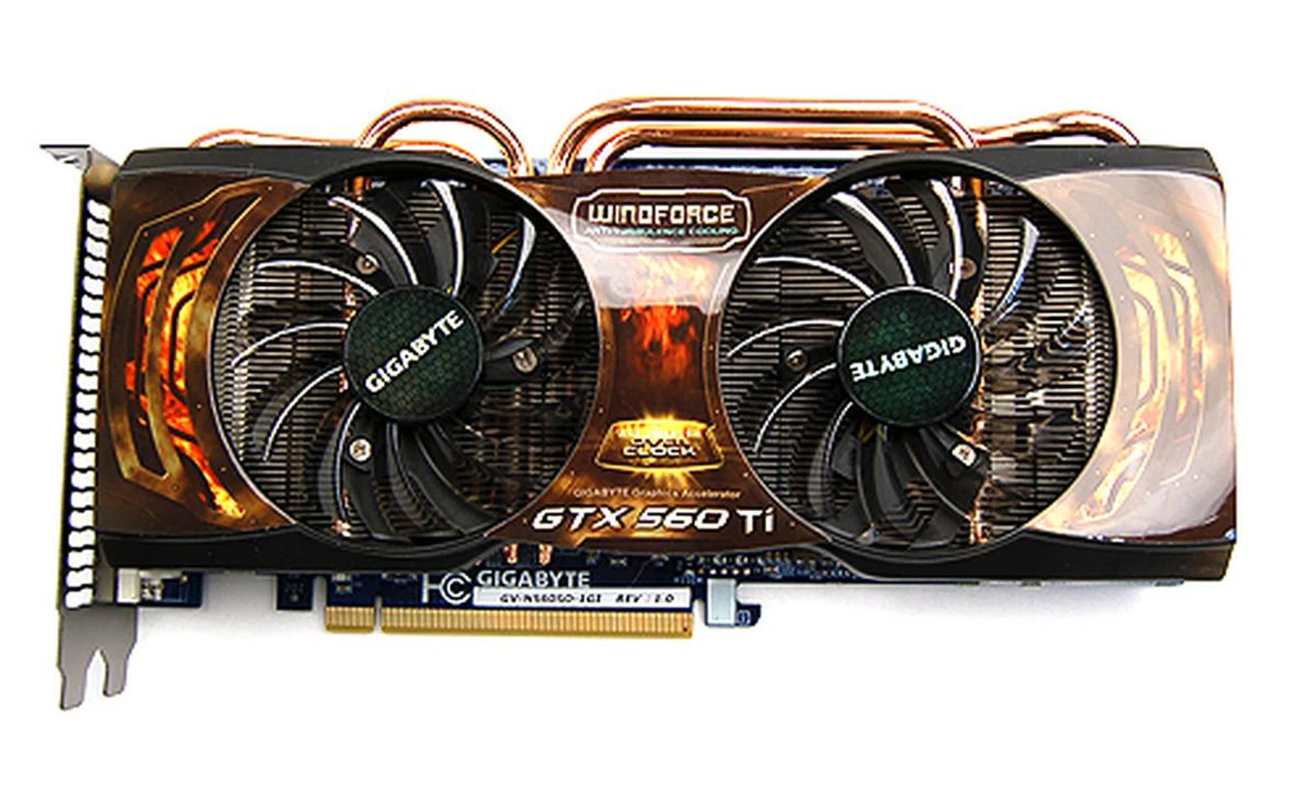 The Gigabyte card uses the familiar Windforce 2x cooler that we've seen on their other cards.