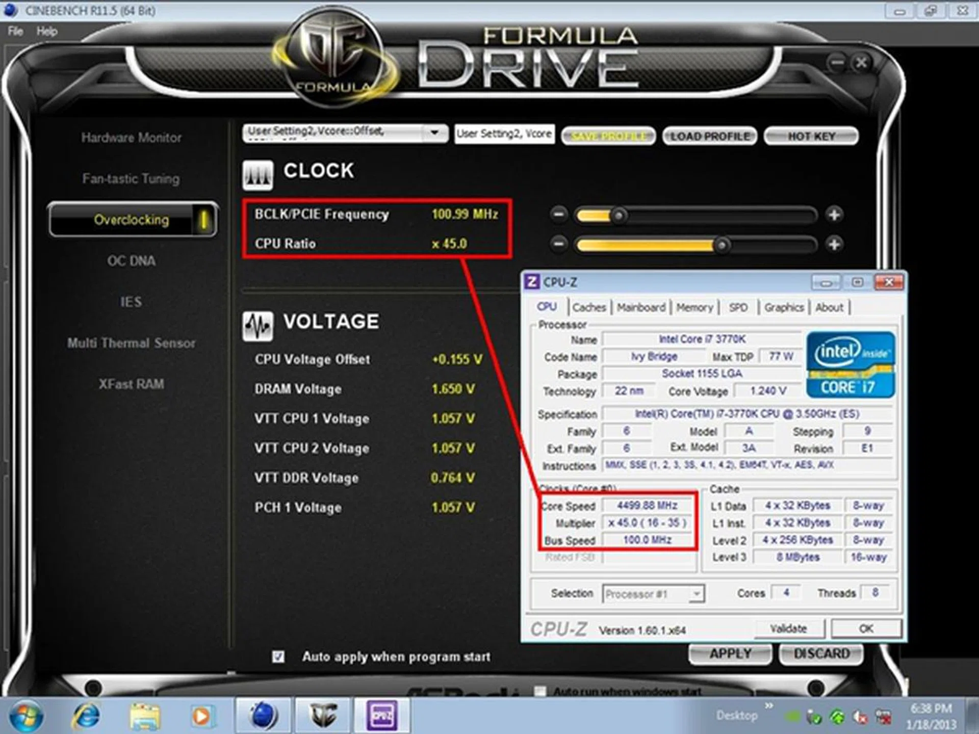 We managed to set the bus clock frequency to a value of 100.99MHz; however, it failed to register on the CPU-Z utility.