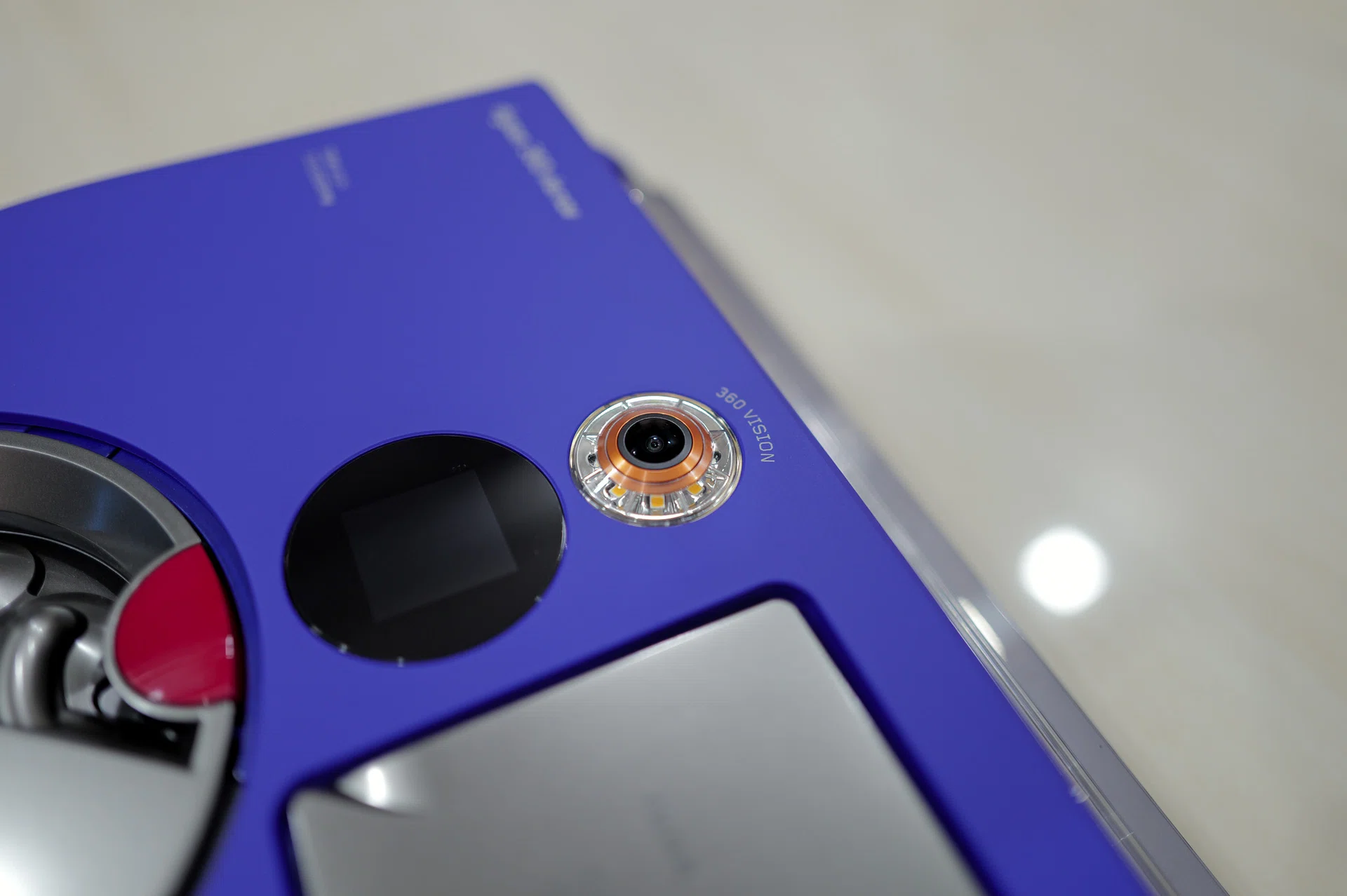 Below the camera lens is the full-colour touch-screen (it's not turned on here).