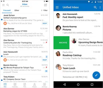 Outlook gets a makeover in iOS and Android.