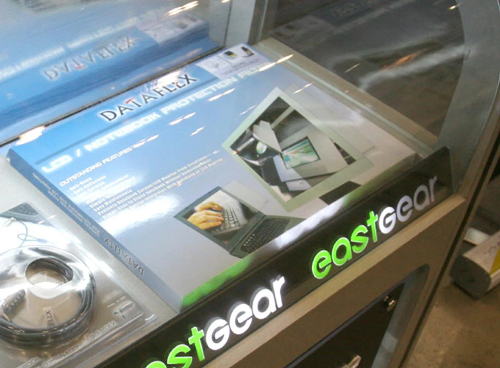  If you are looking at protecting your LCD screen from not only sunlight and scratches, but also from prying eyes, the Dataflex Screen Protector would be the choice, going at a Comex 2007 special price of $29.  