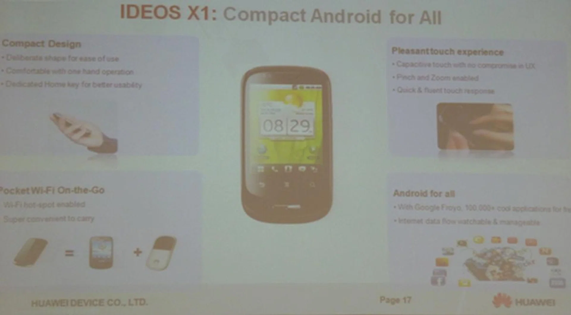 Huawei hopes to market the Ideos X1 as an affordable Android handset for anybody to use.