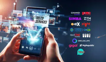 An image montage of all the telco services in Singapore