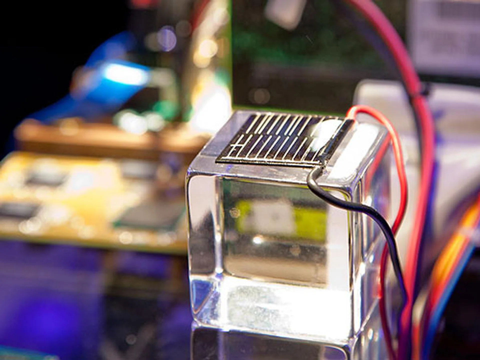 This tiny solar cell is all it takes to power up the prototype processor.