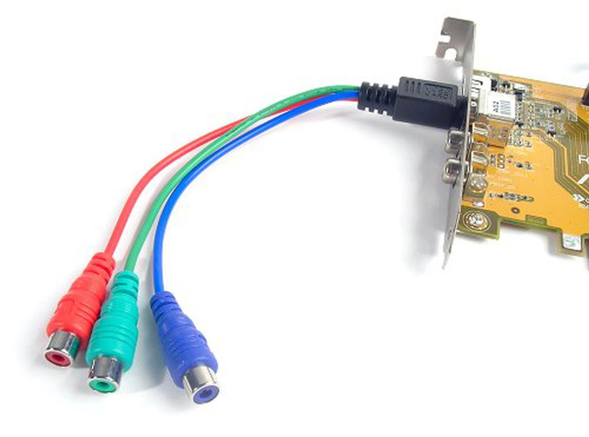 Component to S-Video converter cable included.