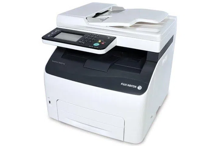 The Fuji Xerox DocuPrint CM225 fw has a color touchscreen, and is the only one in the series to do fax.