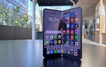 OPPO Find N5 foldable phone opened wide.